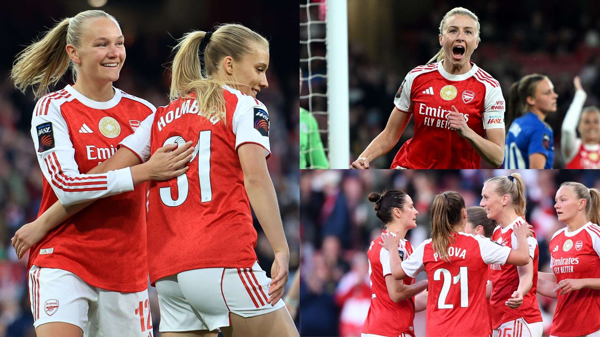 Arsenal Women Thrash Leicester 7-0, Keep WSL Title Hopes Alive